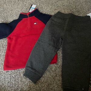 Red,blue,and grey 2 piece Tommy Hilfiger set for boys